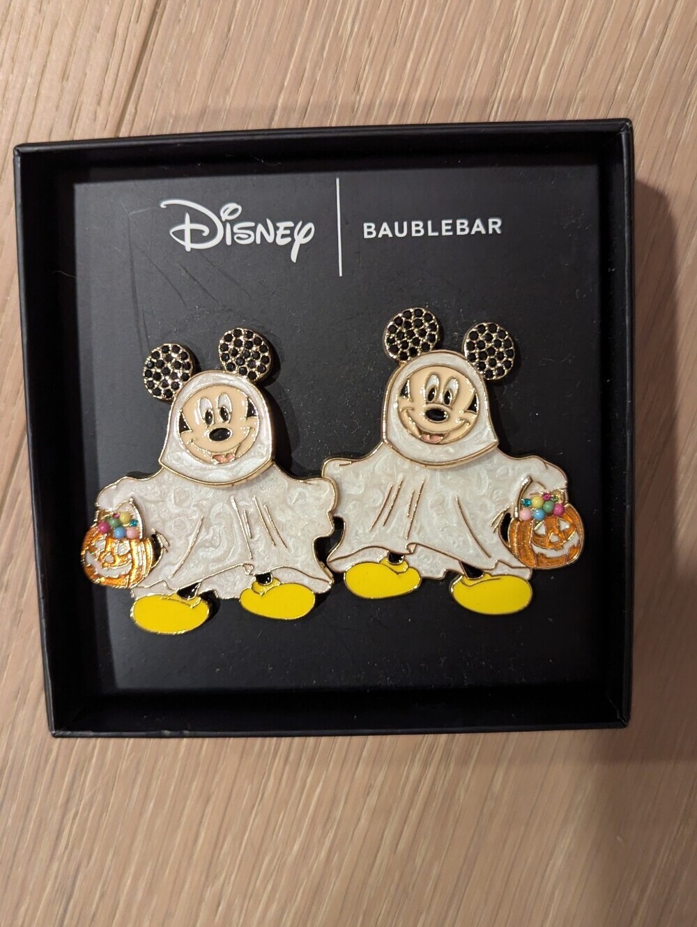 Disney x BaubleBar Mickey Ghost Earrings - White & Yellow
